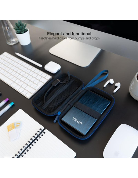 FUNDA TOOQ PARA DISCO DURO EXTERNO DE 2,5 BLUE