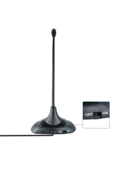 MICROFONO TOOQ DE ESCRITORIO FLEXIBLE CONFERENCIA 2M 3.5MM