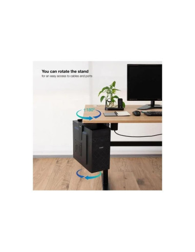 SOPORTE DE ESCRITORIO/PARED TOOQ PARA CPU 10KG BLACK