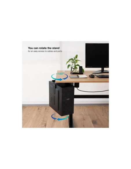 SOPORTE DE ESCRITORIO/PARED TOOQ PARA CPU 10KG BLACK