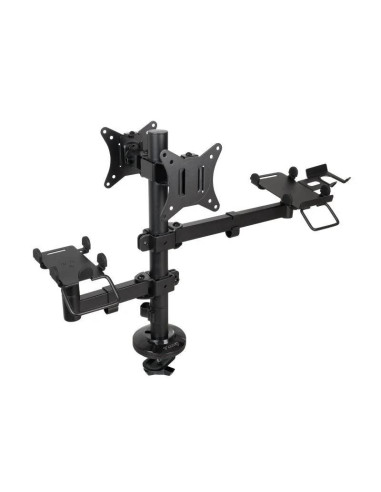 SOPORTE DE MESA TOOQ MONITOR + IMPRESORA + TERMINAL 17-32 2 BRAZOS BLACK