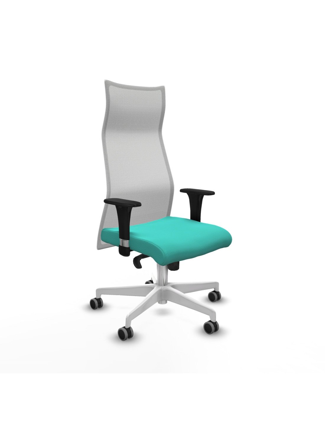 Piqueras y Crespo Albacete malla sincro malla blanca similpiel turquesa brazos 1D base blanca ruedas 65mm engomadas