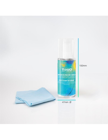 KIT TOOQ SPRAY LIMPIADOR PANTALLA 150ML + PAÑO MICROFIBRA