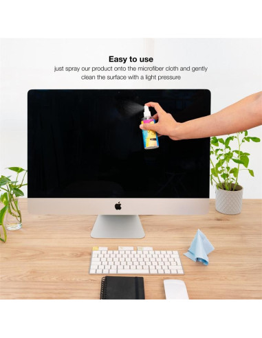 KIT TOOQ SPRAY LIMPIADOR PANTALLA 150ML + PAÑO MICROFIBRA