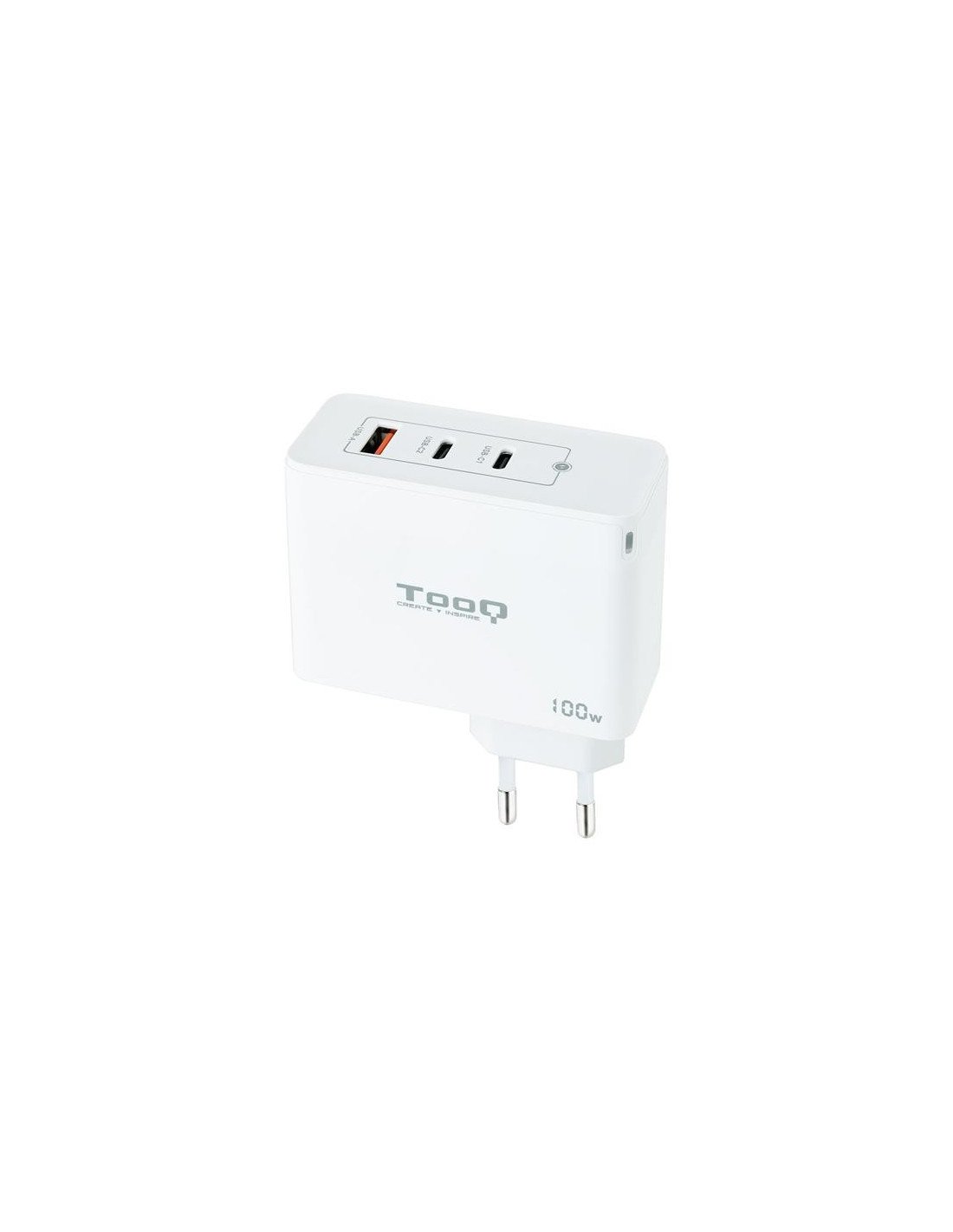 CARGADOR DE PARED TOOQ 100W USB-A/QC+ 2XUSB-C/PD WHITE