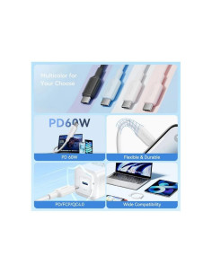 CABLE USB-C 2.0 VENTION TIPO USB-C/M - USB-C/M 3A 1M BLUE 2