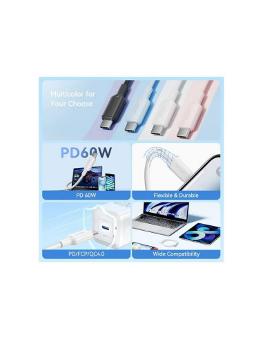 CABLE USB-C 2.0 VENTION TIPO USB-C/M - USB-C/M 3A 2M BLUE