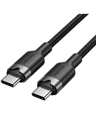 CABLE USB-C VENTION TIPO USB-C/M - USB-C/M 3A 60W 2M ALUMINIO BLACK