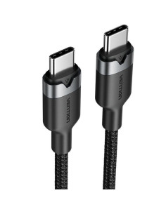 CABLE USB-C VENTION TIPO USB-C/M - USB-C/M 3A 60W 2M ALUMINIO BLACK 2