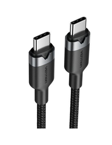 CABLE USB-C VENTION TIPO USB-C/M - USB-C/M 3A 60W 2M ALUMINIO BLACK