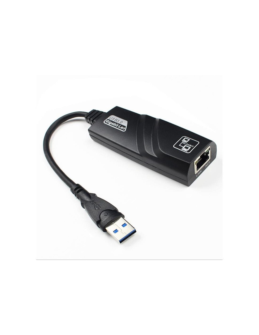 CABLE CONVERSOR ONEWAY USB 3.0 ETHERNET RJ45 GIGABIT 15CM BLACK