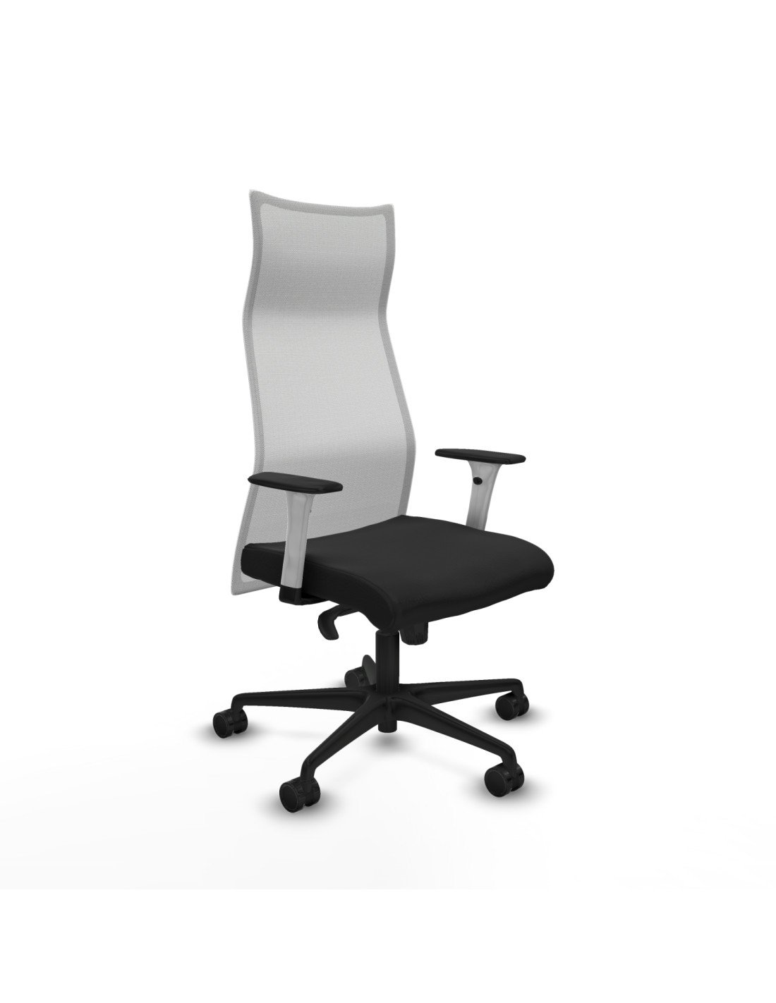 Piqueras y Crespo Albacete malla sincro malla blanca similpiel negro brazos blancos base nailon ruedas 65 mm nailon