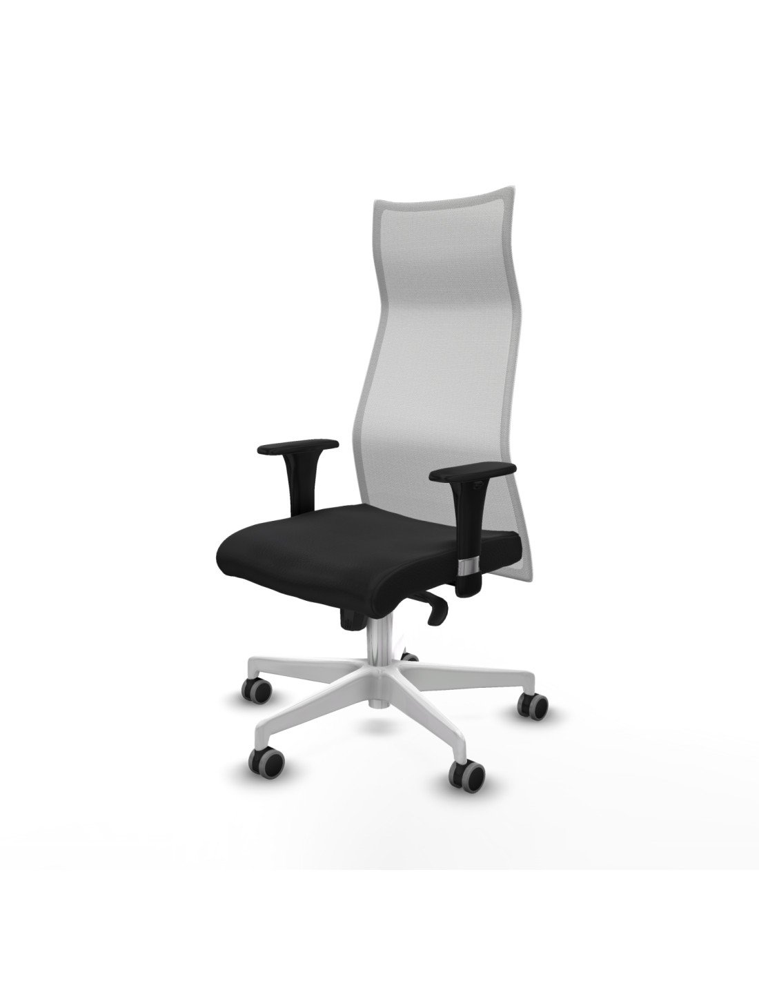 Piqueras y Crespo Albacete malla sincro malla blanca similpiel negro brazos 1D base blanca ruedas 65mm engomadas