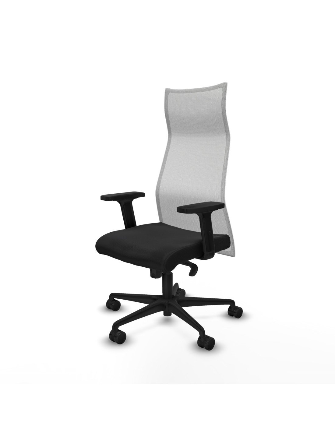 Piqueras y Crespo Albacete malla sincro malla blanca similpiel negro brazos 2D base nailon ruedas 65 mm nailon