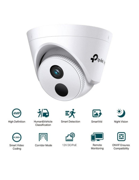 CAMARA IP TP-LINK VIGI DOME EXTERIOR/INTERIOR 4MP 2.8MM IR 30M IP67 POE/CC