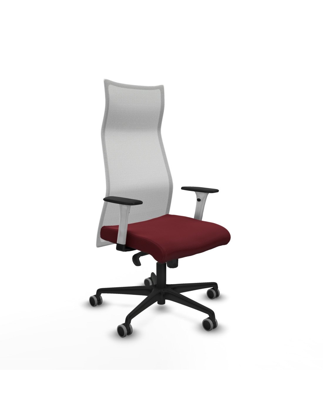 Piqueras y Crespo Albacete malla sincro malla blanca similpiel granate brazos blancos base nailon ruedas 65mm engomadas