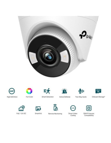 CAMARA IP TP-LINK VIGI TURRET INTERIOR MICROSD 4MP 2.8MM IR IP67 POE