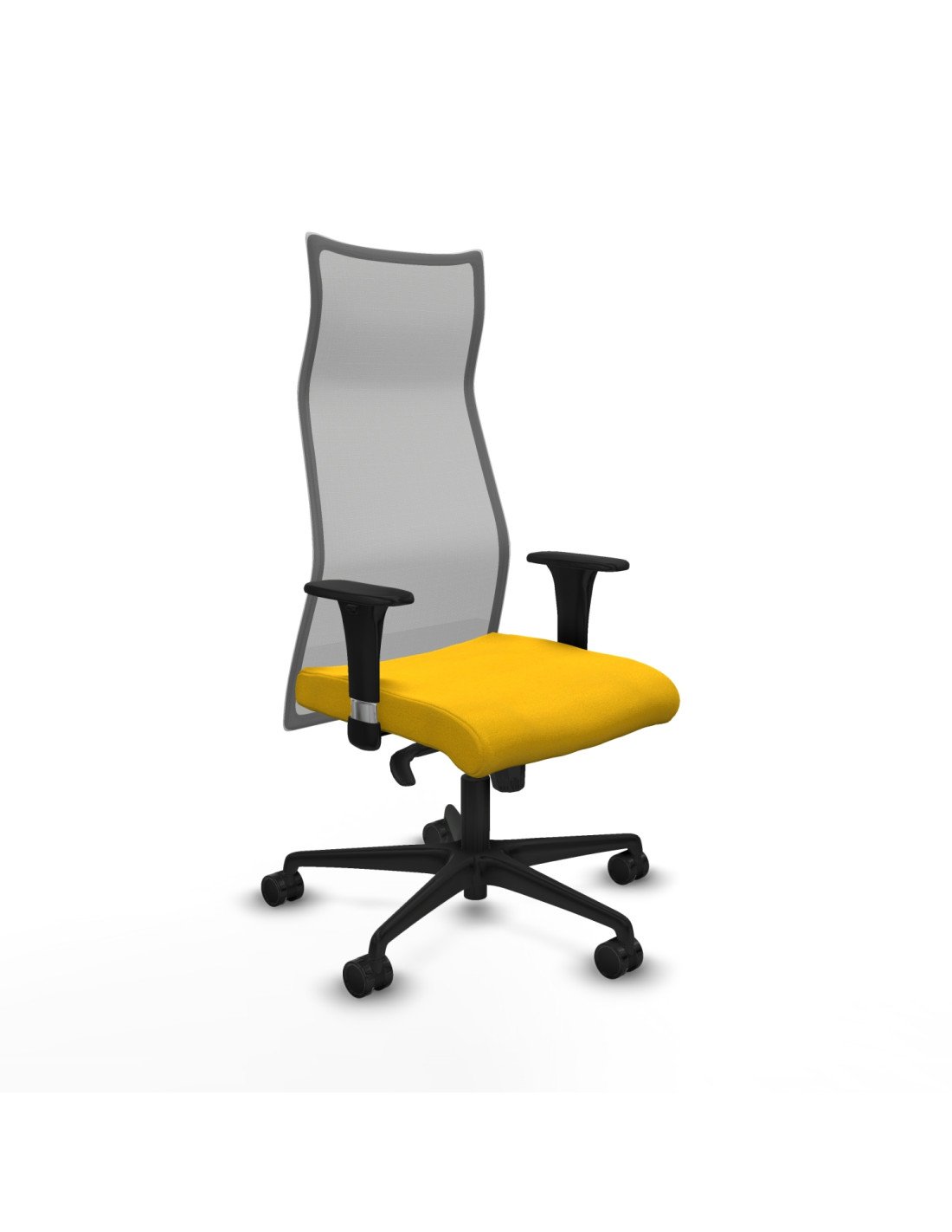 Piqueras y Crespo Albacete malla sincro malla gris bali amarillo brazos 1D base nailon ruedas 65 mm nailon