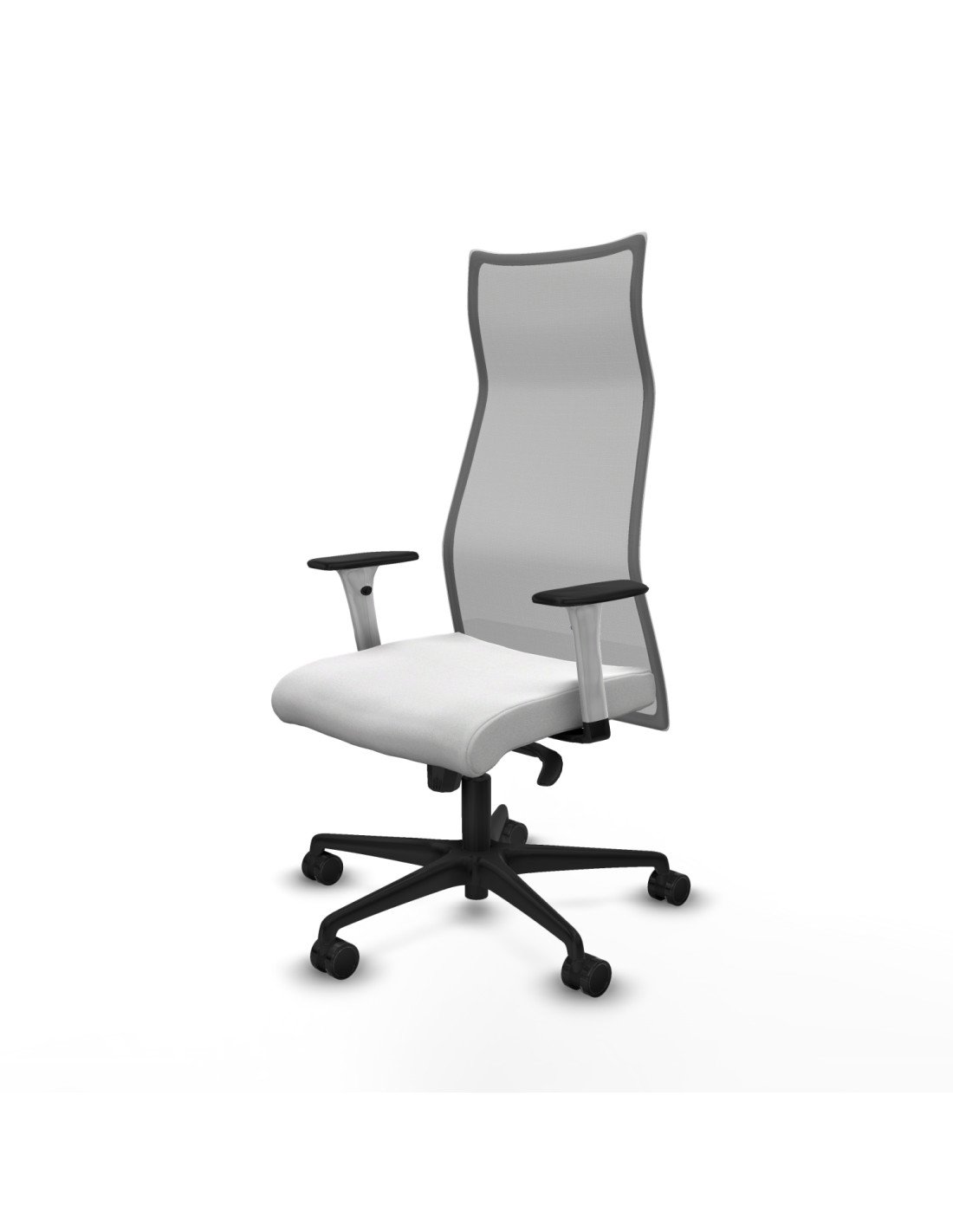 Piqueras y Crespo Albacete malla sincro malla gris bali blanco brazos blancos base nailon ruedas 65 mm nailon