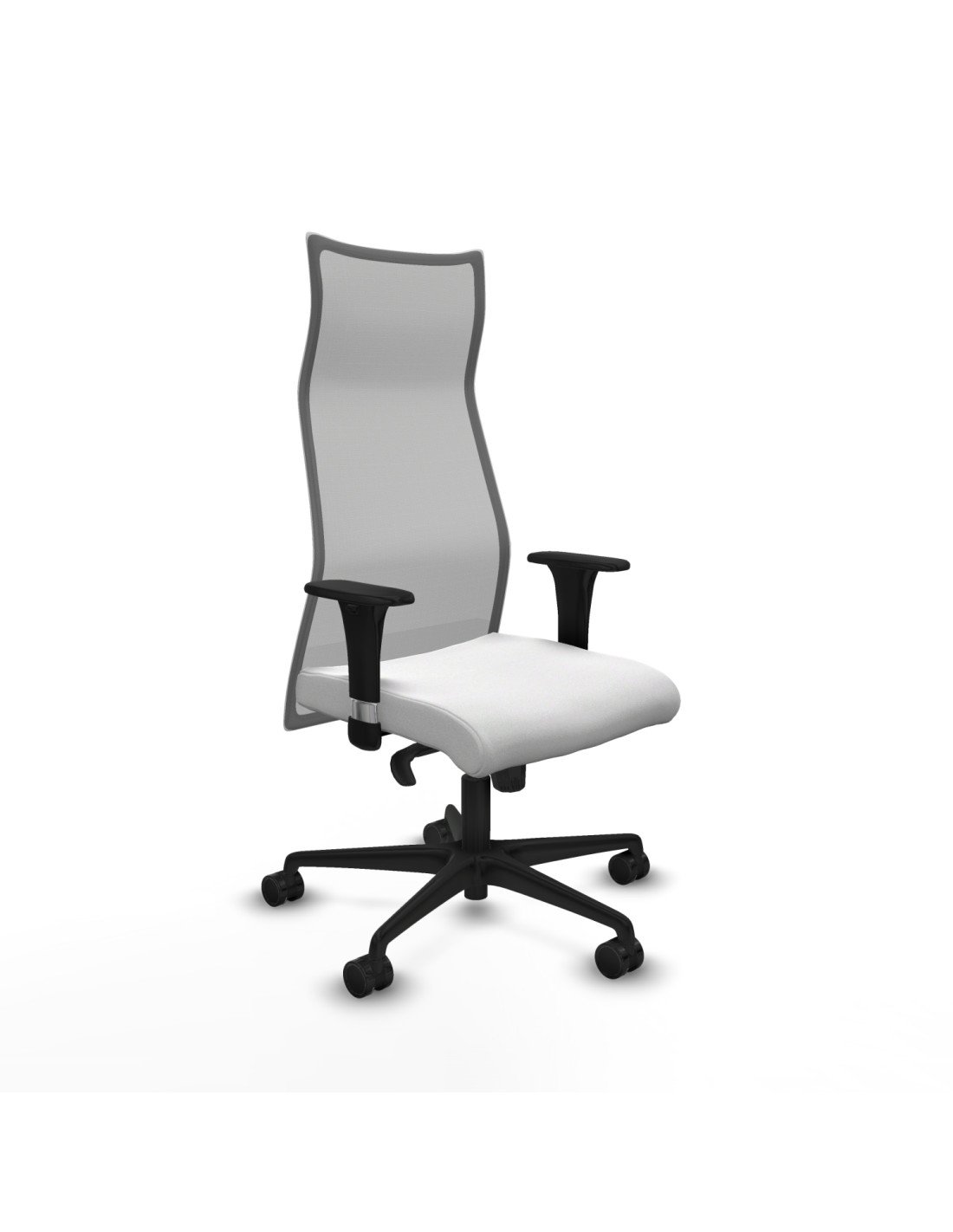 Piqueras y Crespo Albacete malla sincro malla gris bali blanco brazos 1D base nailon ruedas 65 mm nailon