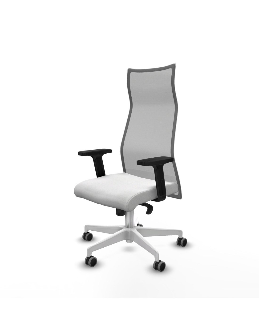 Piqueras y Crespo Albacete malla sincro malla gris bali blanco brazos 2D base blanca ruedas 65mm engomadas