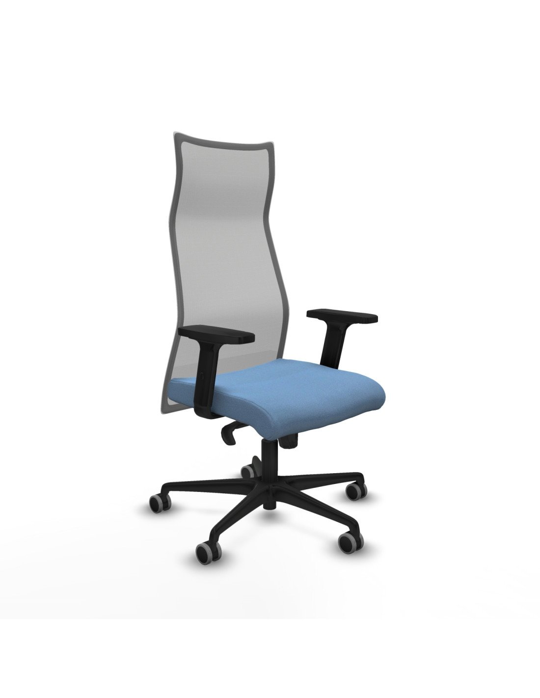 Piqueras y Crespo Albacete malla sincro malla gris bali azul cielo brazos 2D base nailon ruedas 65mm engomadas