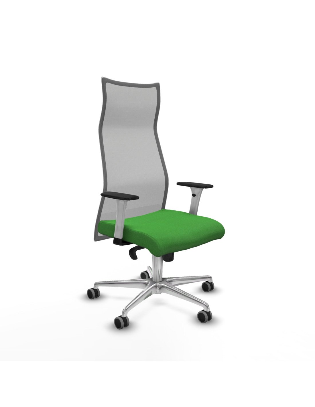 Piqueras y Crespo Albacete malla sincro malla gris bali verde brazos blancos base aluminio ruedas 65mm engomadas