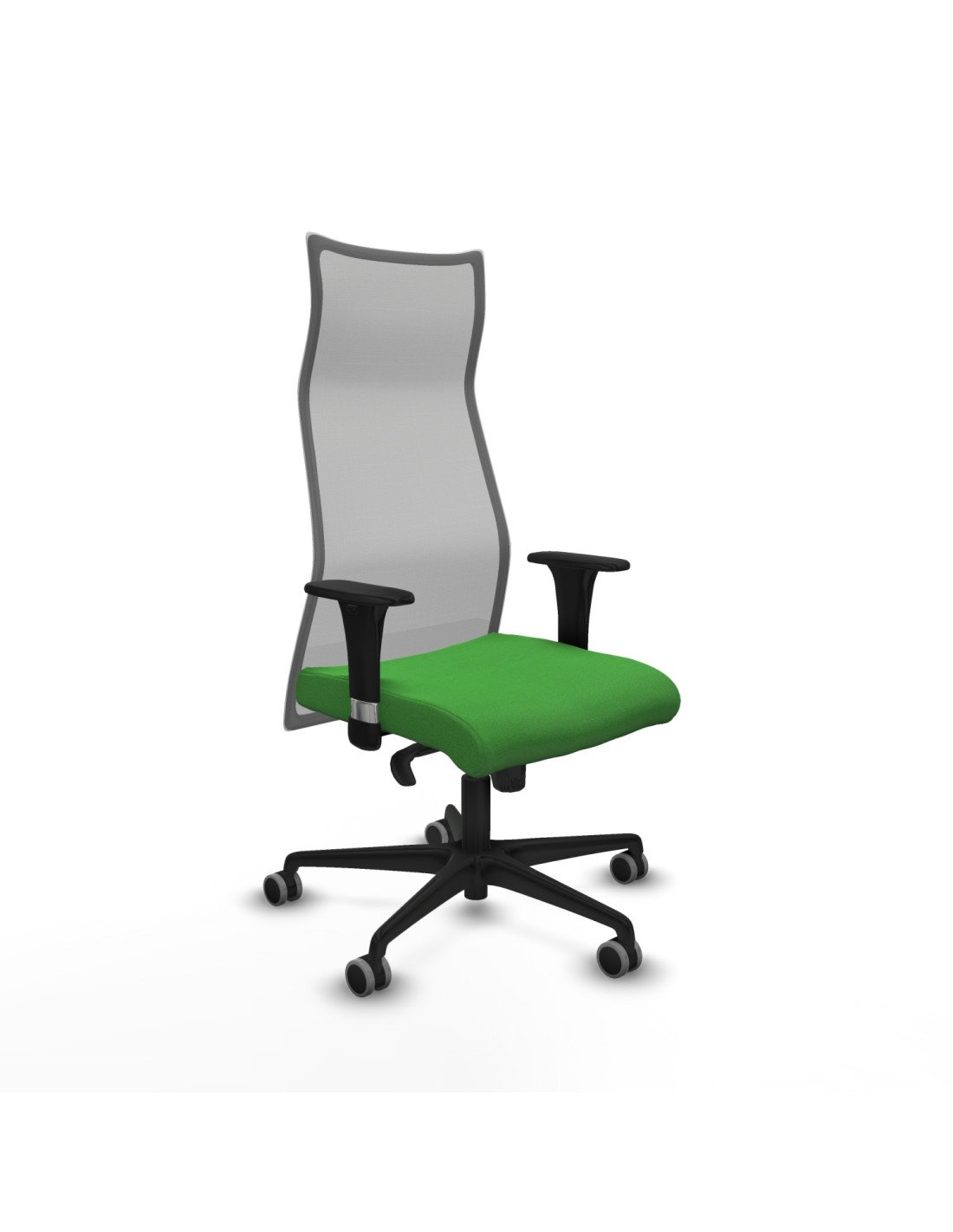 Piqueras y Crespo Albacete malla sincro malla gris bali verde brazos 1D base nailon ruedas 65mm engomadas