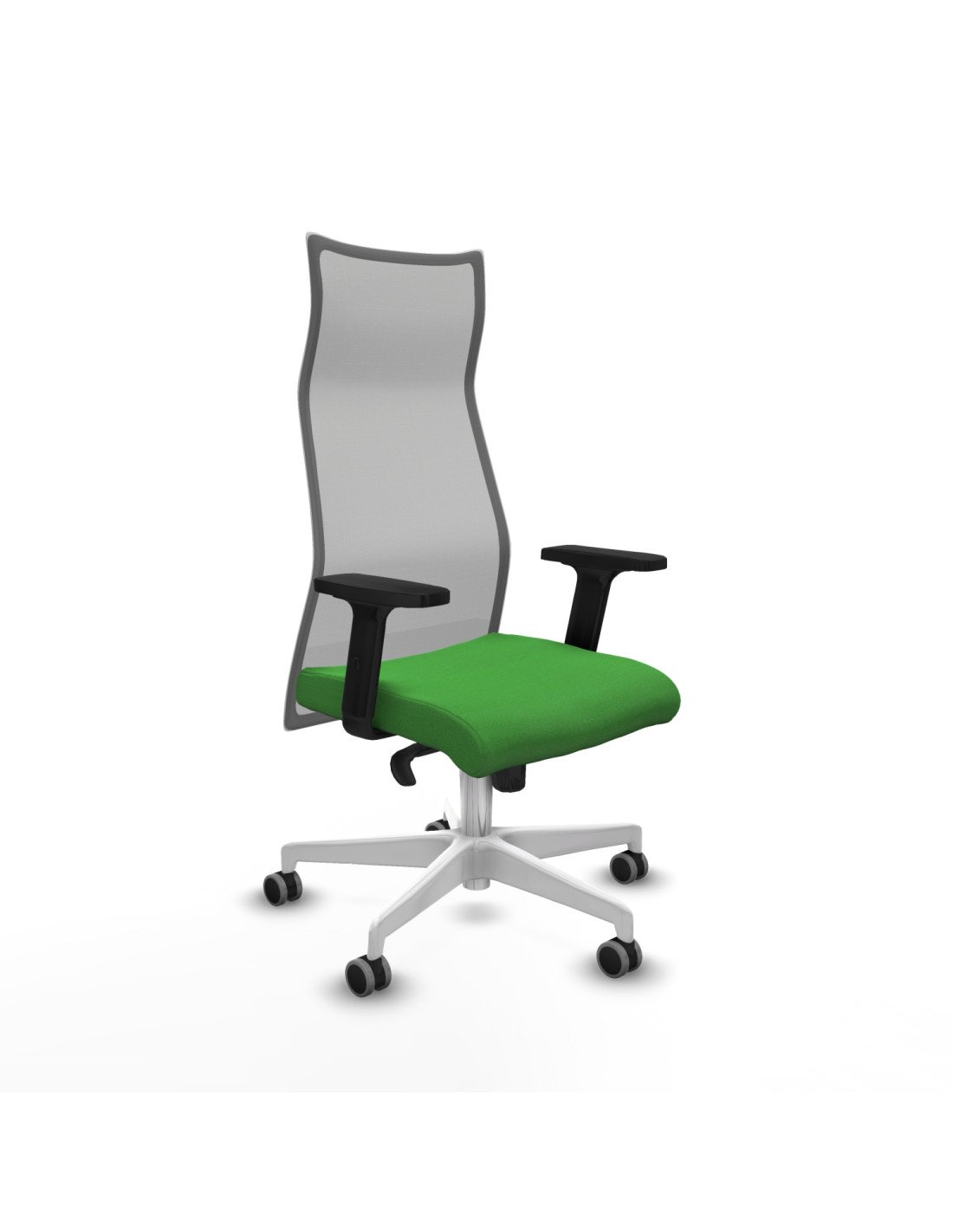 Piqueras y Crespo Albacete malla sincro malla gris bali verde brazos 2D base blanca ruedas 65mm engomadas