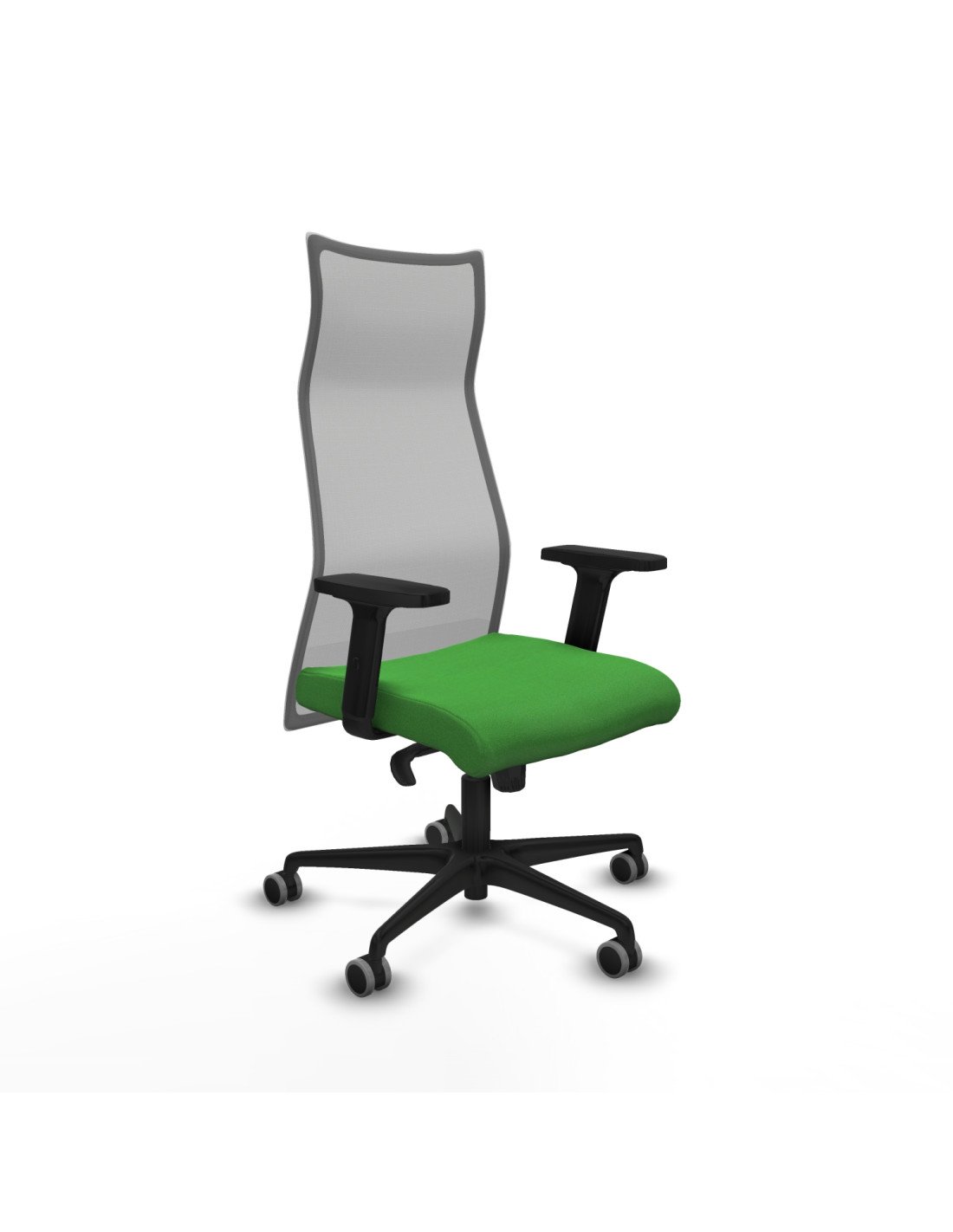 Piqueras y Crespo Albacete malla sincro malla gris bali verde brazos 2D base nailon ruedas 65mm engomadas