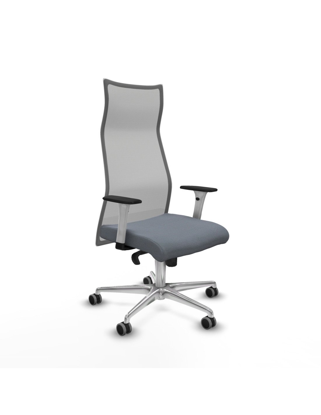 Piqueras y Crespo Albacete malla sincro malla gris bali gris brazos blancos base aluminio ruedas 65mm engomadas