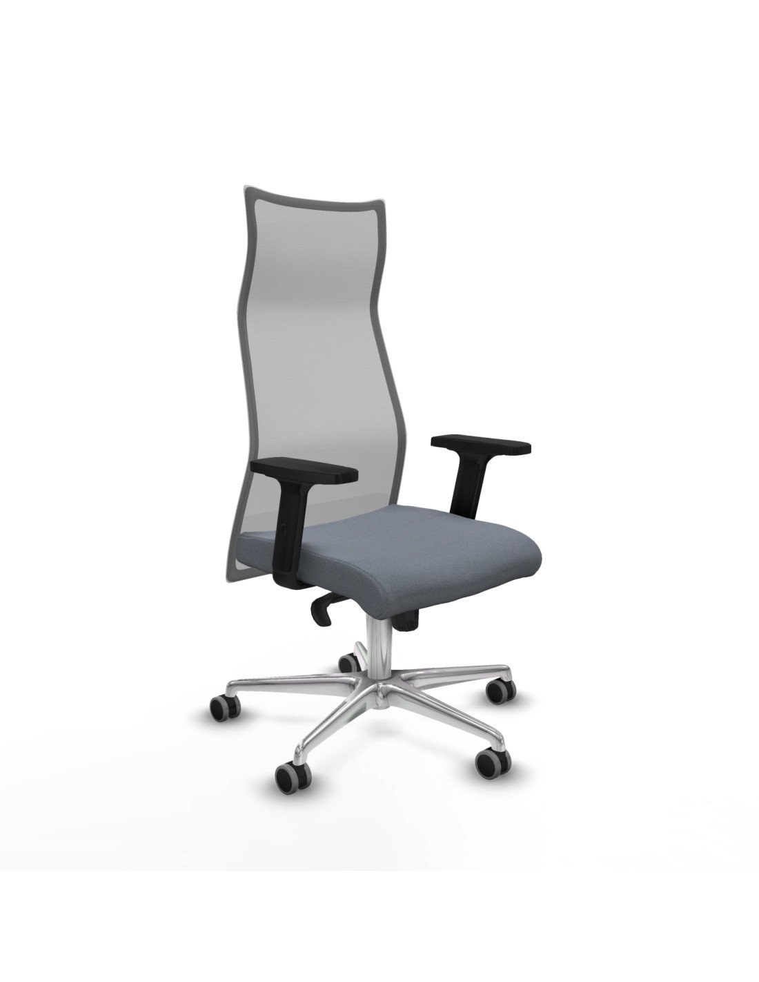 Piqueras y Crespo Albacete malla sincro malla gris bali gris brazos 2D base aluminio ruedas 65mm engomadas