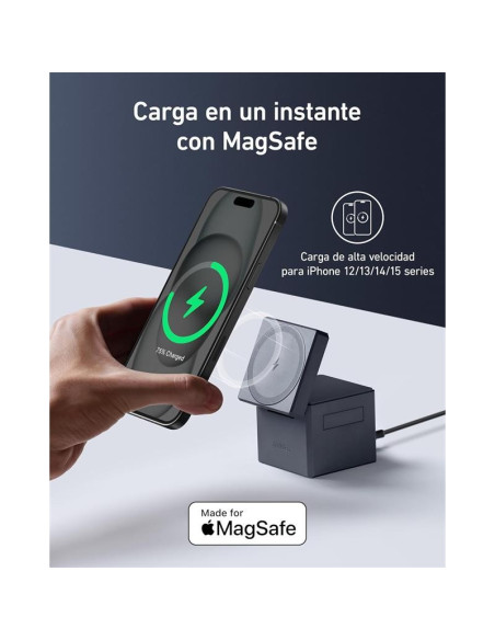 CARGADOR ANKER CUBO 3 EN 1 MAGSAFE AURICULARES+SMARTPHONE+RELOJ 30W USB-C