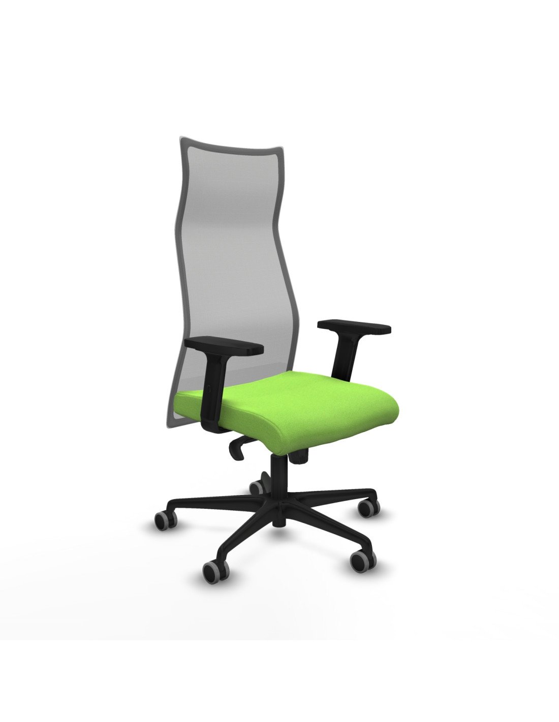 Piqueras y Crespo Albacete malla sincro malla gris bali pistacho brazos 2D base nailon ruedas 65mm engomadas