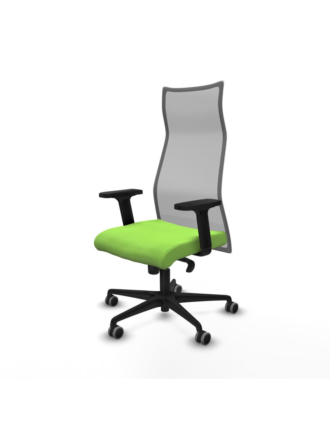 Piqueras y Crespo Albacete malla sincro malla gris bali pistacho brazos 2D base nailon ruedas 65mm engomadas