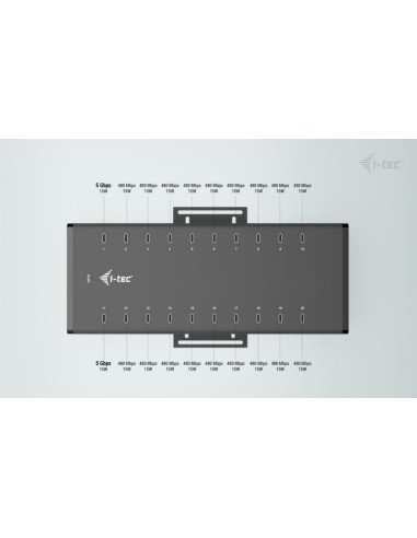 HUB USB-C/USB-A I-TEC 20 PUERTOS USB-C 15W BLACK