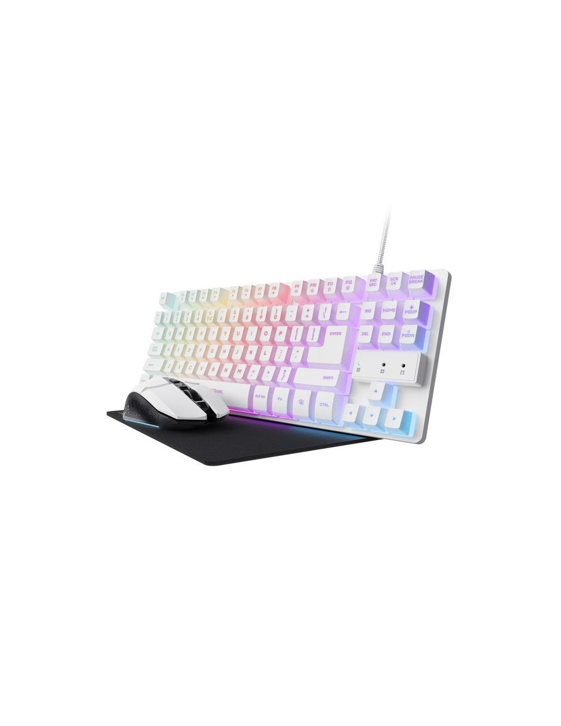 TECLADO + RATON WIRELESS + ALFOMBRILLA TRUST GXT 794W GAMING BUNDLE WHITE