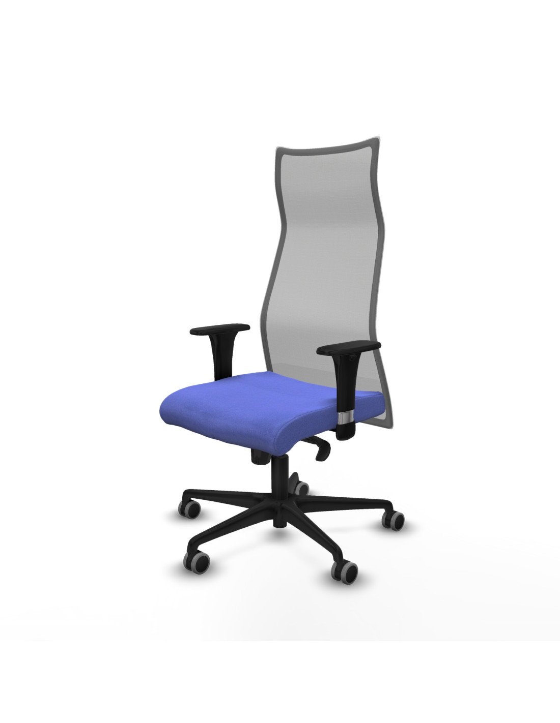 Piqueras y Crespo Albacete malla sincro malla gris bali azul claro brazos 1D base nailon ruedas 65mm engomadas