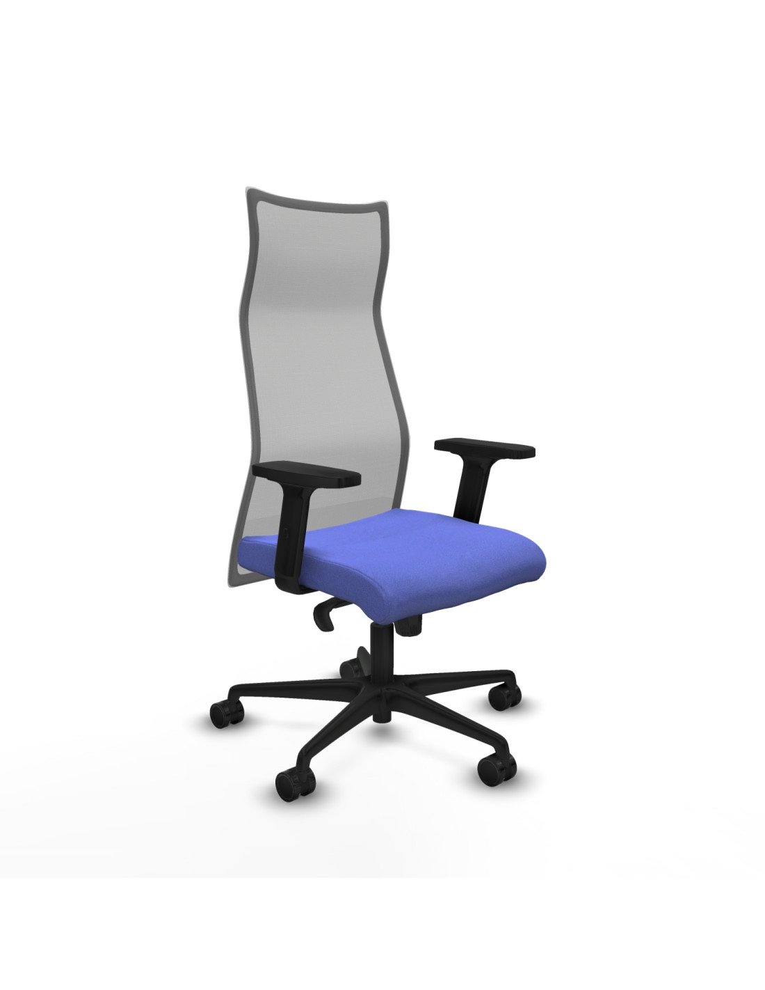 Piqueras y Crespo Albacete malla sincro malla gris bali azul claro brazos 2D base nailon ruedas 65 mm nailon