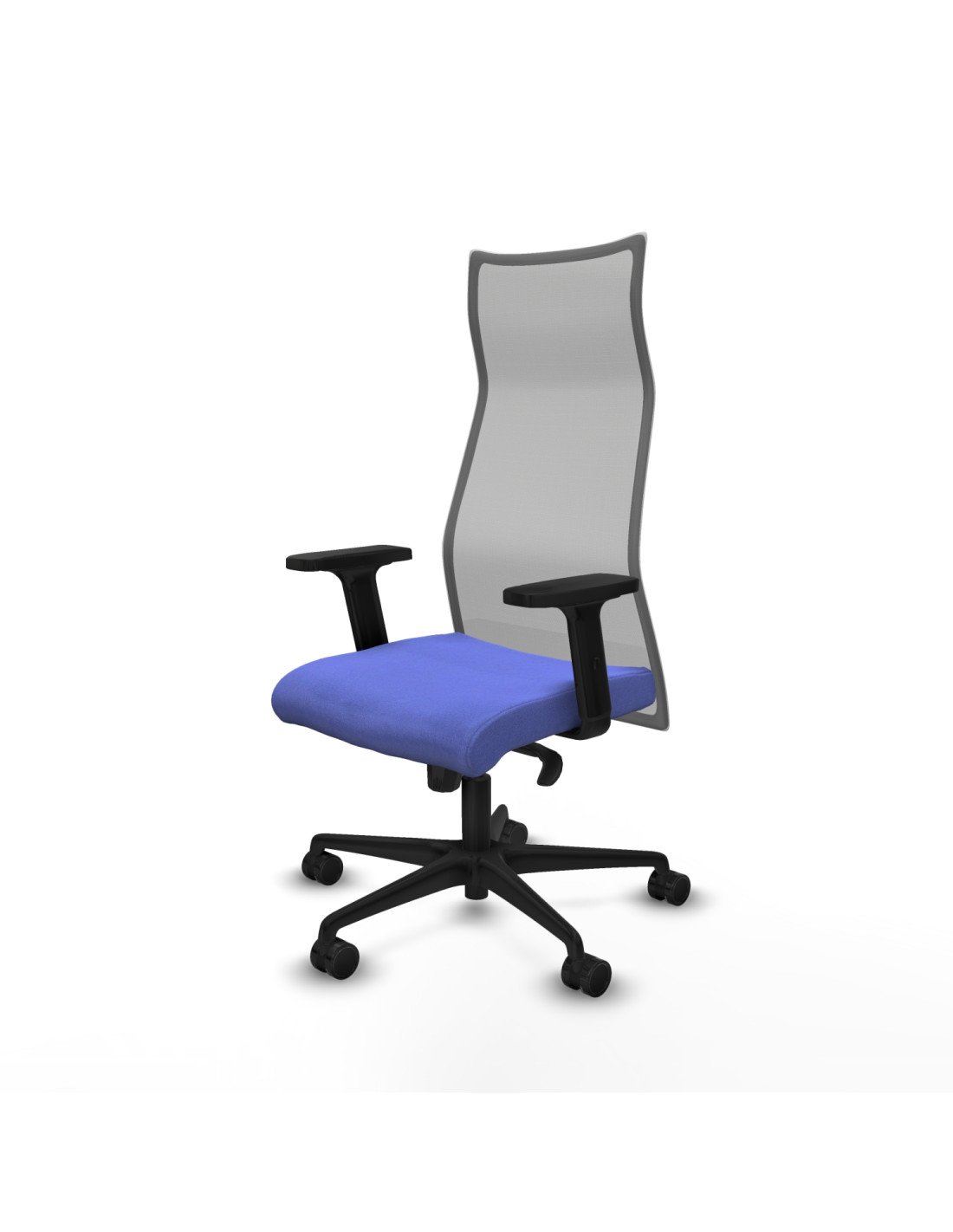 Piqueras y Crespo Albacete malla sincro malla gris bali azul claro brazos 2D base nailon ruedas 65 mm nailon