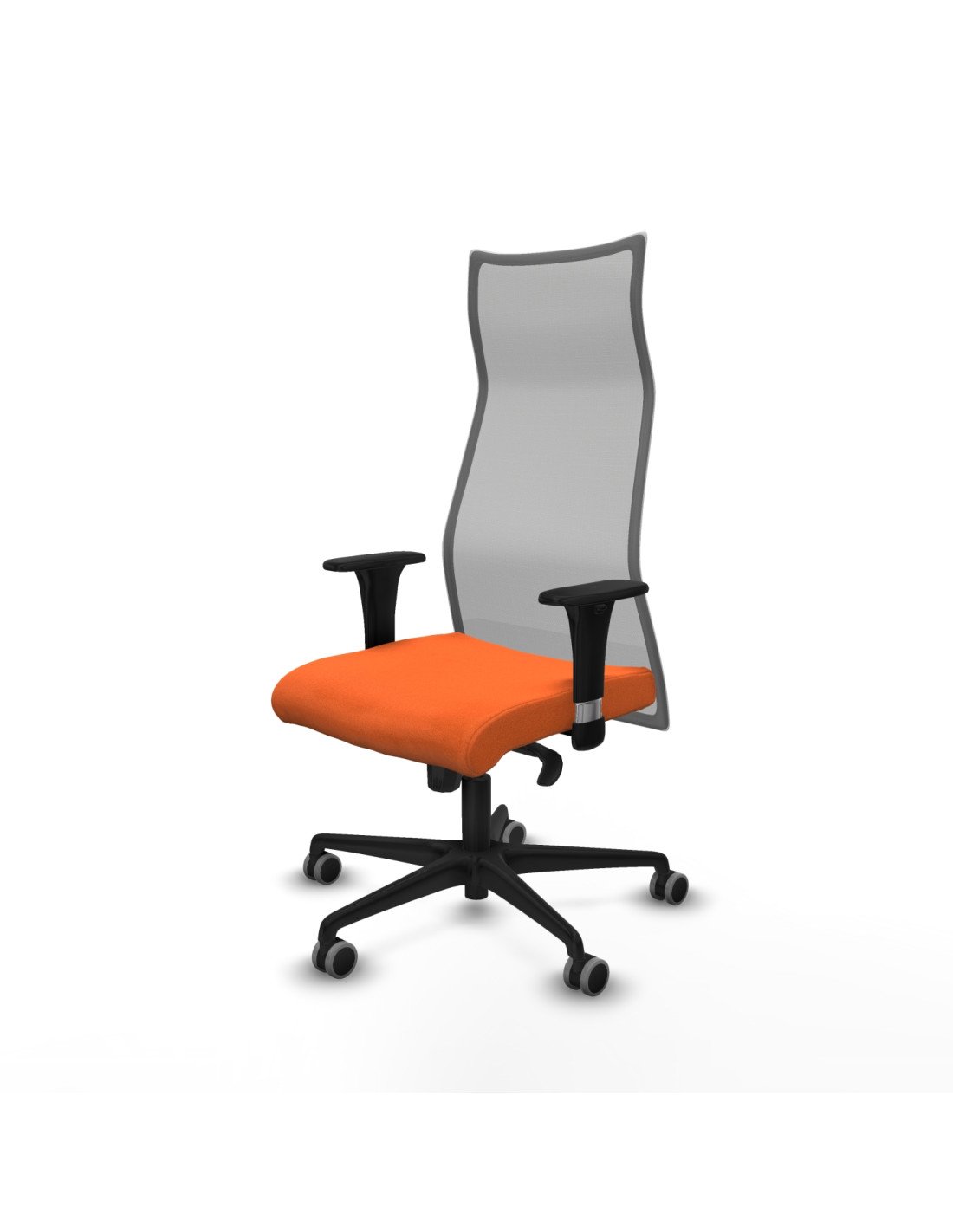 Piqueras y Crespo Albacete malla sincro malla gris bali naranja brazos 1D base nailon ruedas 65mm engomadas