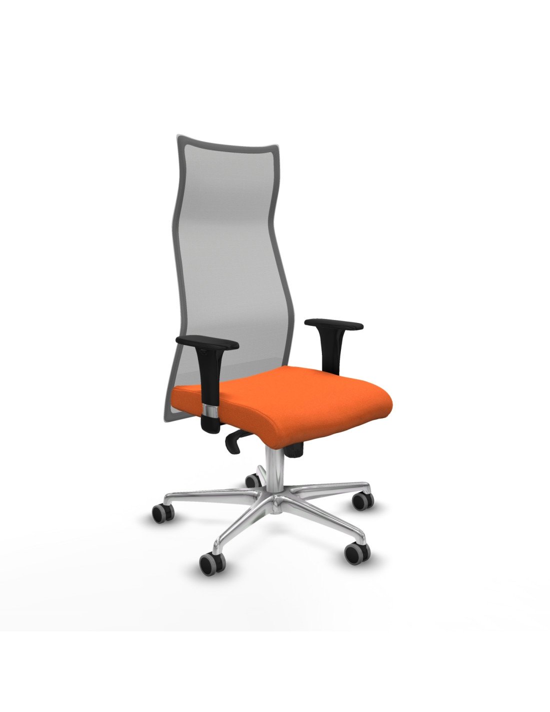 Piqueras y Crespo Albacete malla sincro malla gris bali naranja brazos 1D base aluminio ruedas 65mm engomadas