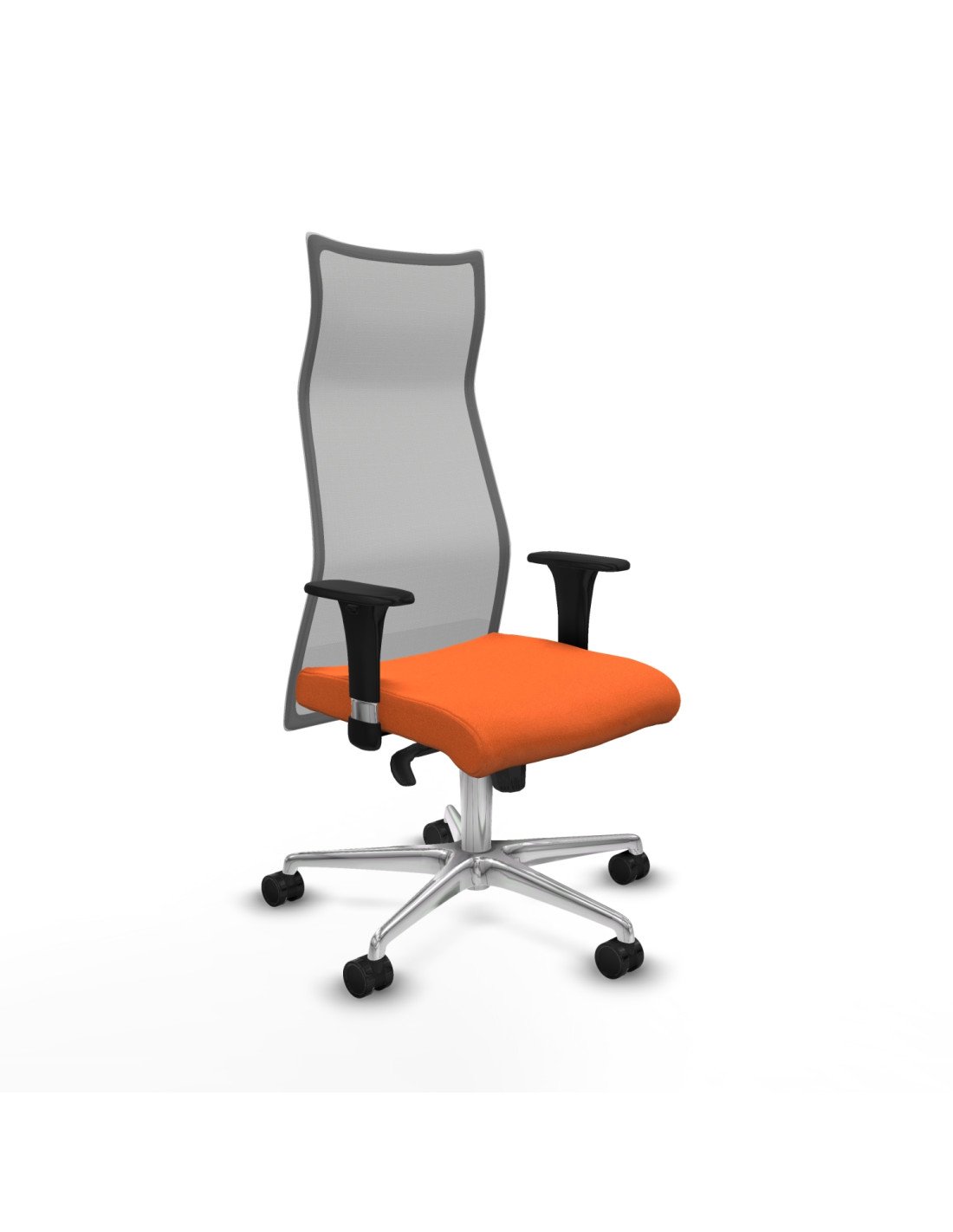 Piqueras y Crespo Albacete malla sincro malla gris bali naranja brazos 1D base aluminio ruedas 65 mm nailon