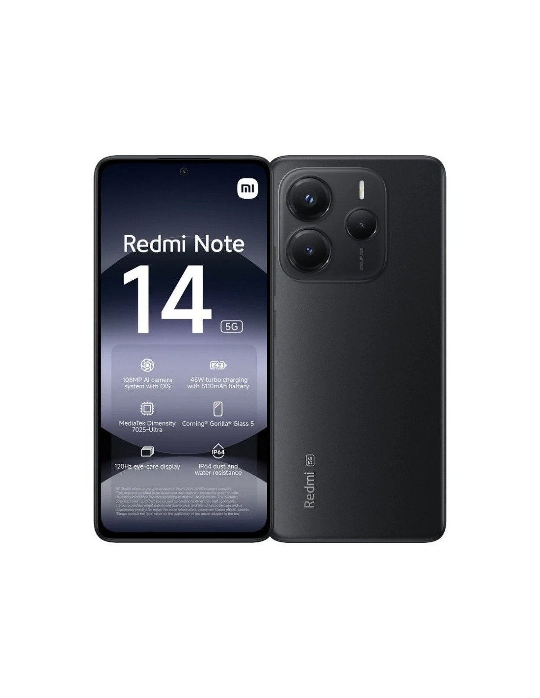 SMARTPHONE XIAOMI REDMI NOTE 14 6.67 6GB/128GB/108MP/NFC/5G BLACK