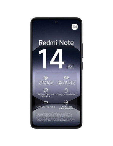 SMARTPHONE XIAOMI REDMI NOTE 14 6.67 6GB/128GB/108MP/NFC/5G BLACK