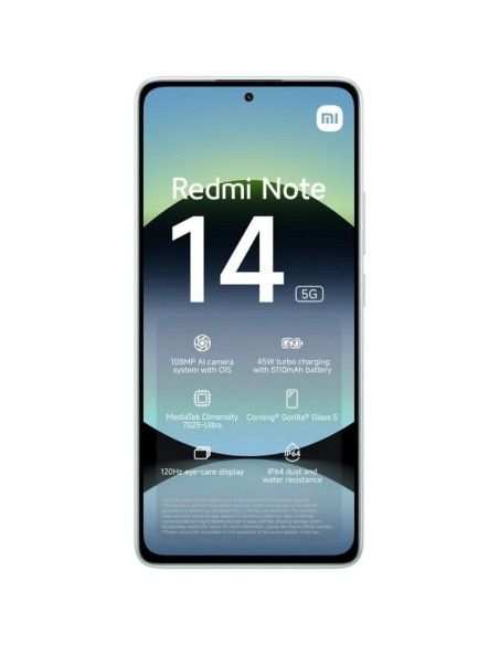 SMARTPHONE XIAOMI REDMI NOTE 14 6.67 6GB/128GB/108MP/NFC/5G GREEN