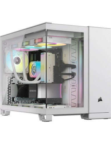CAJA ORDENADOR GAMING CORSAIR 2500X CRISTAL TEMPLADO WHITE