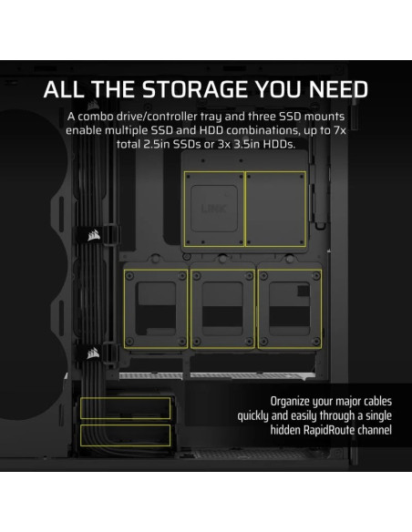 CAJA ORDENADOR GAMING CORSAIR 5000T CRISTAL TEMPLADO BLACK