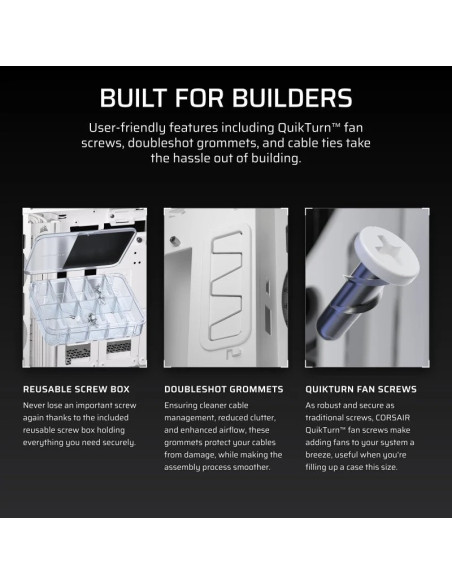 CAJA ORDENADOR GAMING CORSAIR 5000T CRISTAL TEMPLADO WHITE