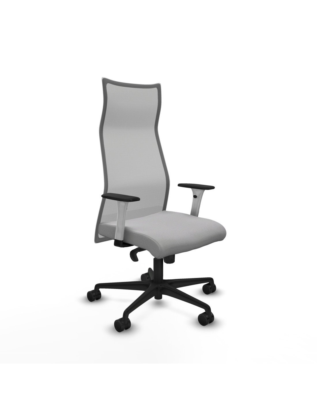 Piqueras y Crespo Albacete malla sincro malla gris bali gris claro brazos blancos base nailon ruedas 65 mm nailon